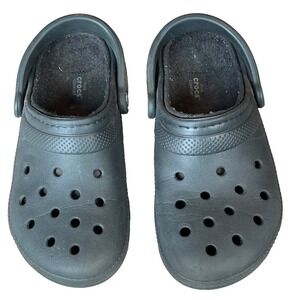 Crocs Classic Clogs Black Fleece Lined Womens 7